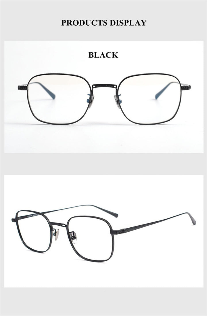 Chashma Unisex Full Rim Round Square Titanium Eyeglasses 881015.