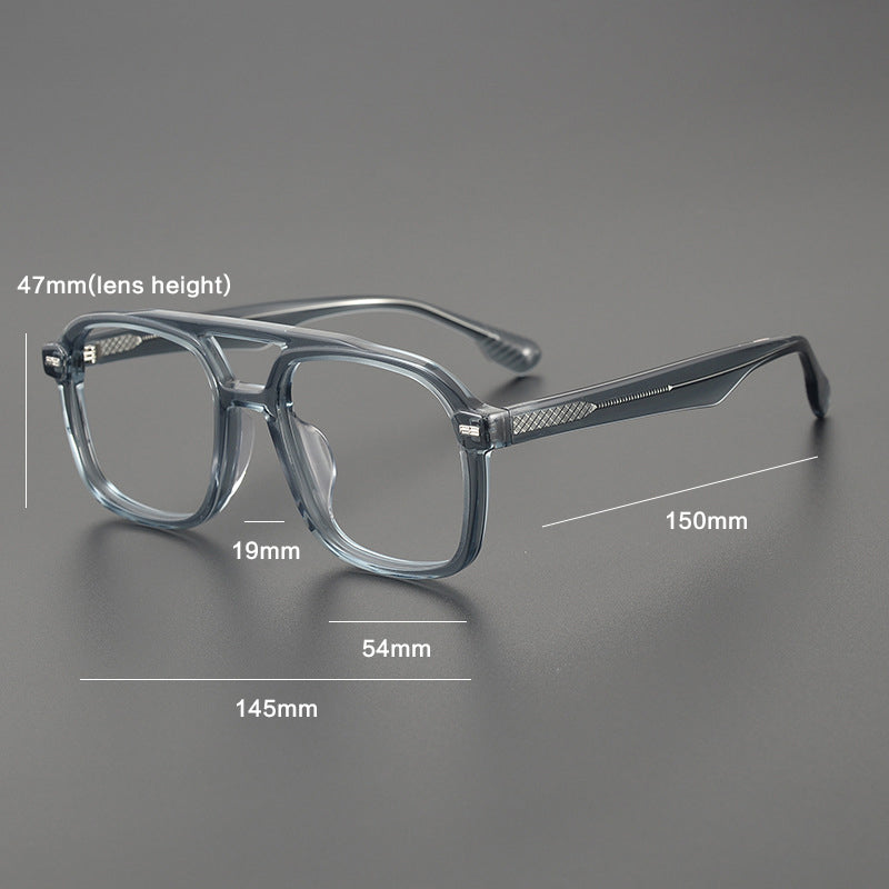 Gatenac Unisex Full Rim Square Double Bridge Acetate Eyeglasses Gxyj1136 — view 1 | Gatenac at FuzWeb
