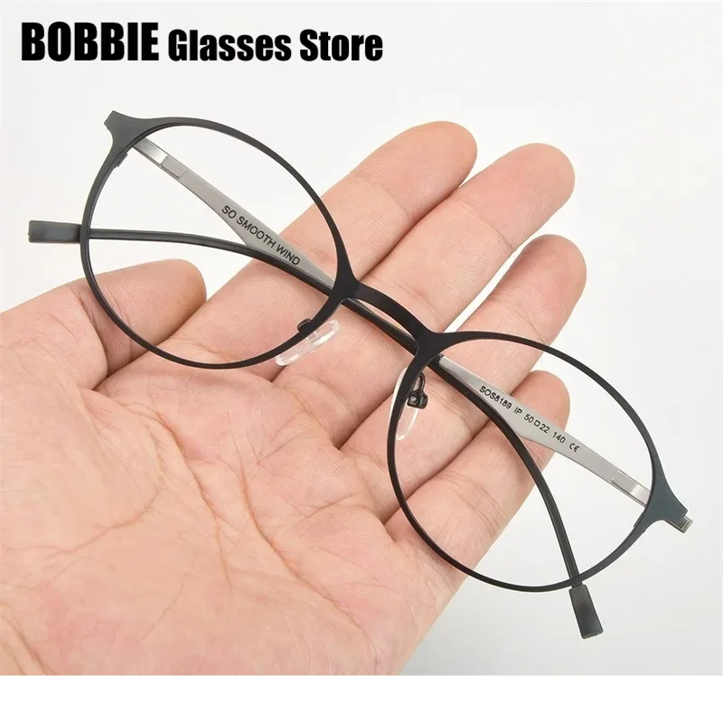 Bobbie Unisex Full Rim Round Acetate Titanium Eyeglasses 818967
