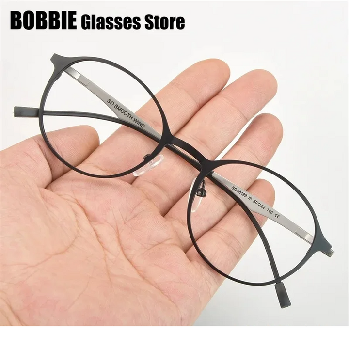 Bobbie Unisex Full Rim Round Acetate Titanium Eyeglasses 818967