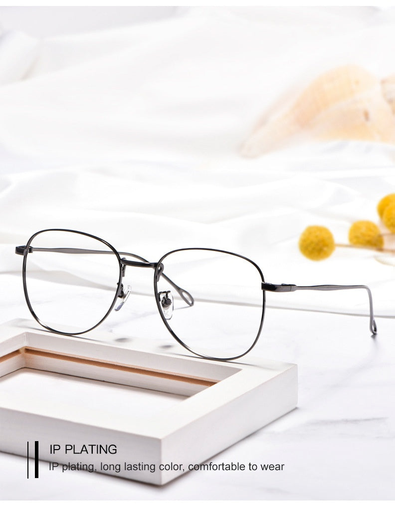 Chashma Ottica Unisex Full Rim Round Square Stainless Steel Eyeglasses.