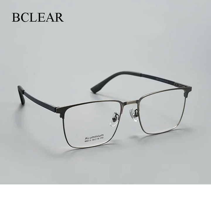 Bclear Men's Full Rim Square Aluminum Magnesium Eyeglasses 668139