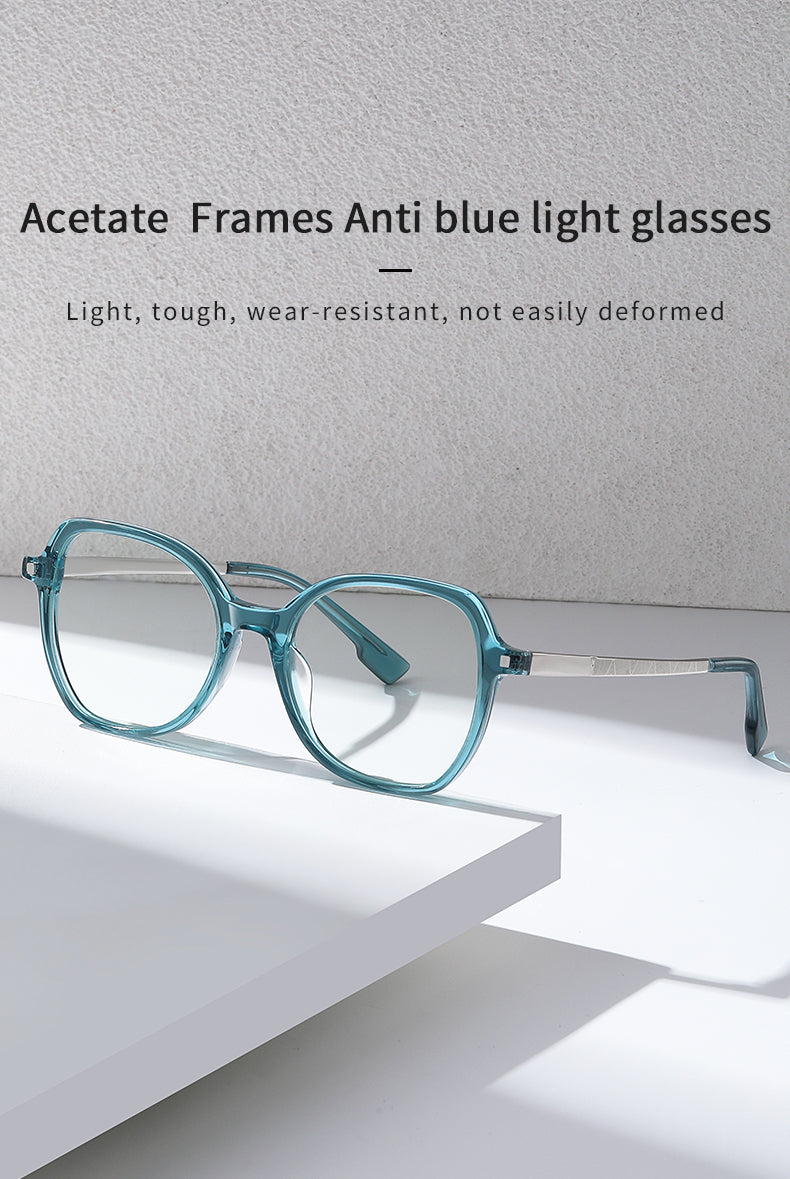 Gmei Womens Full Rim Square Acetate Alloy Eyeglasses 9225 — view 1 | Gmei Optical at FuzWeb