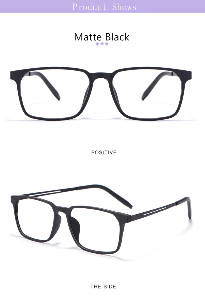 Kocolior Unisex Full Rim Square Tr 90 Titanium Hyperopic Reading Glasses 88781.