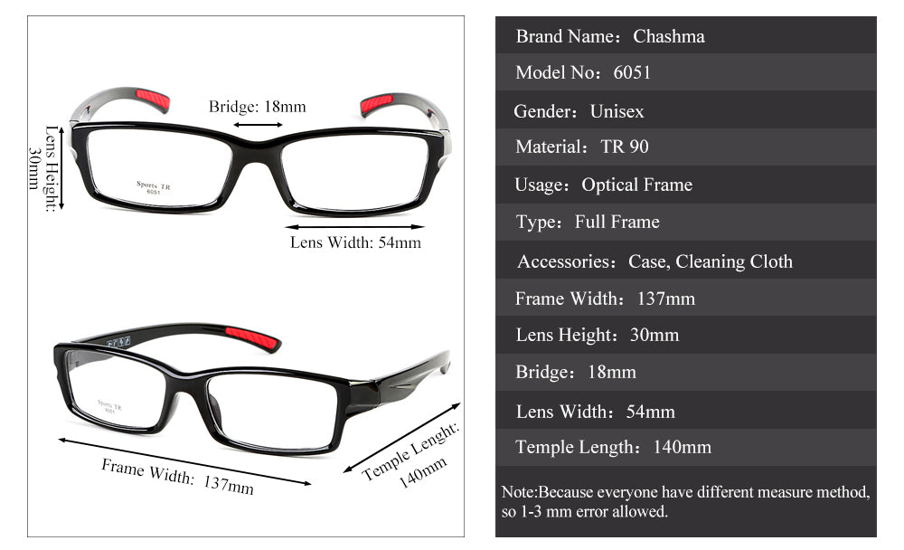 Size Chart Technical Specs