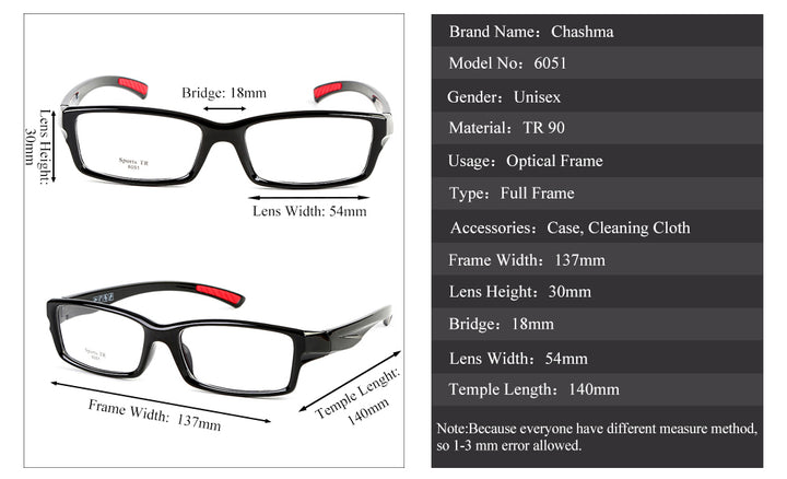 Size Chart Technical Specs