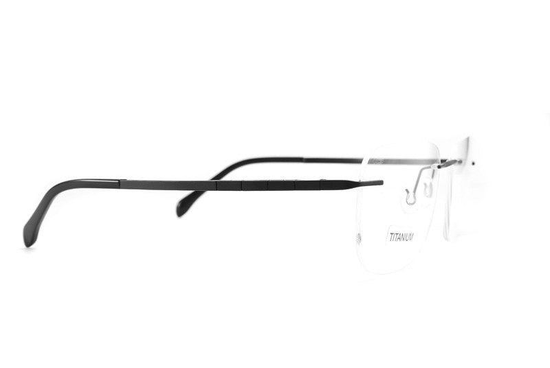 Chashma Ottica Mens Rimless Polygon Titanium Eyeglasses 790136 — view 2 | Chashma Ottica at FuzWeb