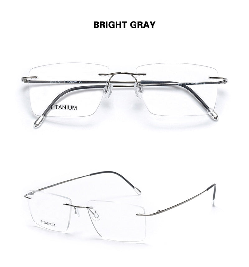 Chashma Ochki Unisex Rimless Square Titanium Eyeglasses 16011.