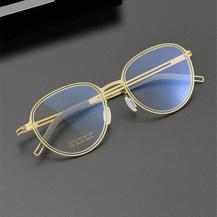 Chashma Womens Full Rim Oval Round Acetate Titanium Eyeglasses 778106 — view 1 | Chashma at FuzWeb