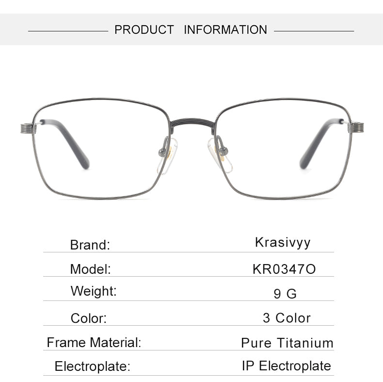 Krasivyy Womens Full Rim Square Titanium Eyeglasses 303470 — view 1 | Krasivyy at FuzWeb
