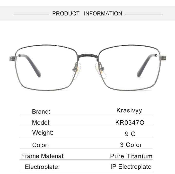 Krasivyy Womens Full Rim Square Titanium Eyeglasses 303470 — view 1 | Krasivyy at FuzWeb