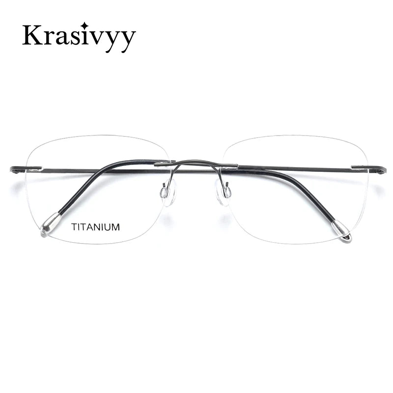 Krasivyy Unisex Rimless Square Titanium Eyeglasses Kr6010 — view 13 | Krasivyy at FuzWeb