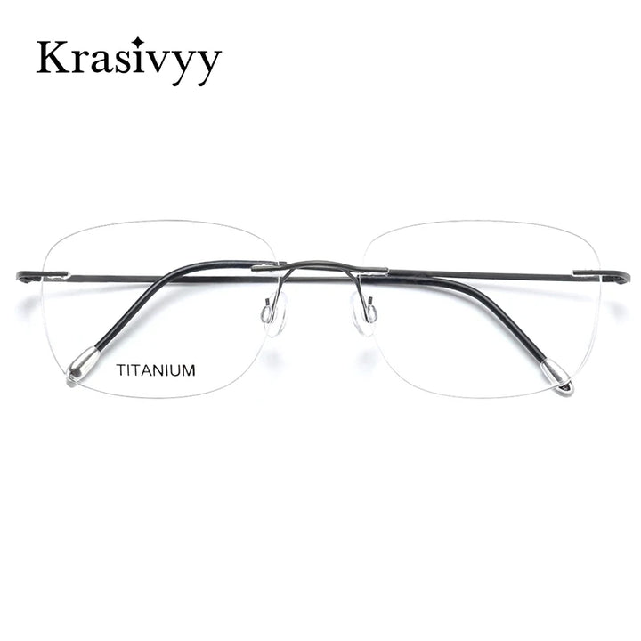 Krasivyy Unisex Rimless Square Titanium Eyeglasses Kr6010 — view 13 | Krasivyy at FuzWeb
