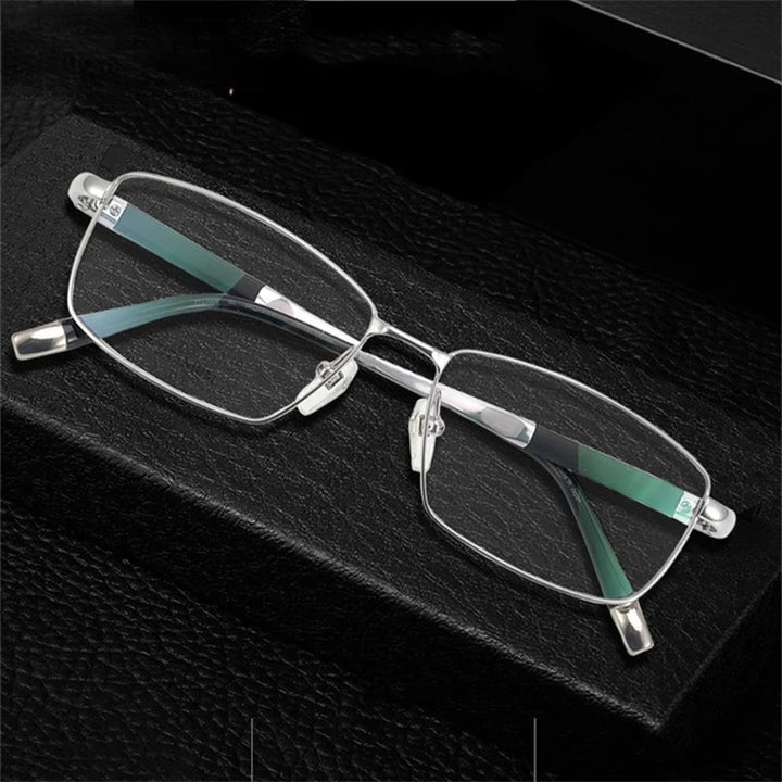 Chashma Ottica Mens Full Rim Square Titanium Eyeglasses 727008 — view 1 | Chashma Ottica at FuzWeb