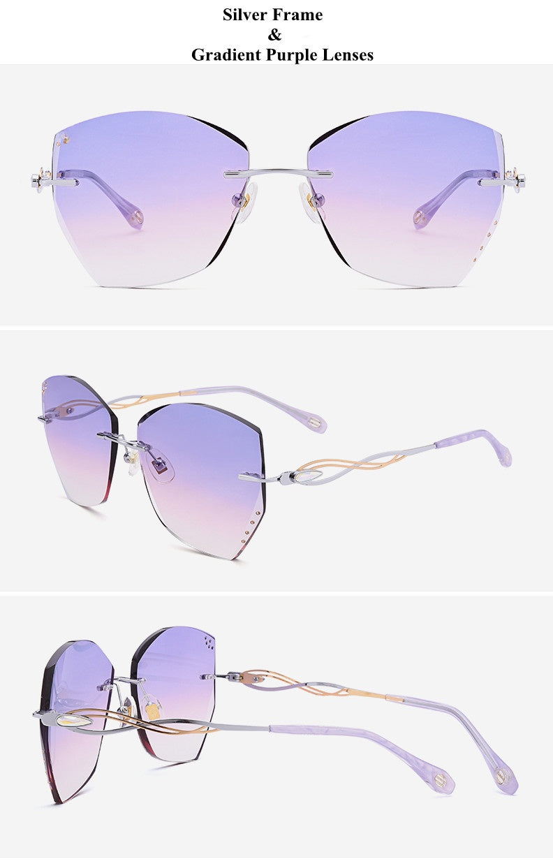 Chashma Womens Rimless Polygon Titanium Sunglasses 1750 — view 5 | Chashma at FuzWeb