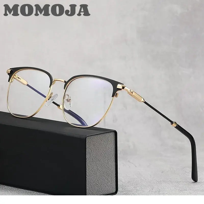 Momoja Womens Full Rim Oval Square Alloy Eyeglasses 91358 — view 1 | Momoja at FuzWeb