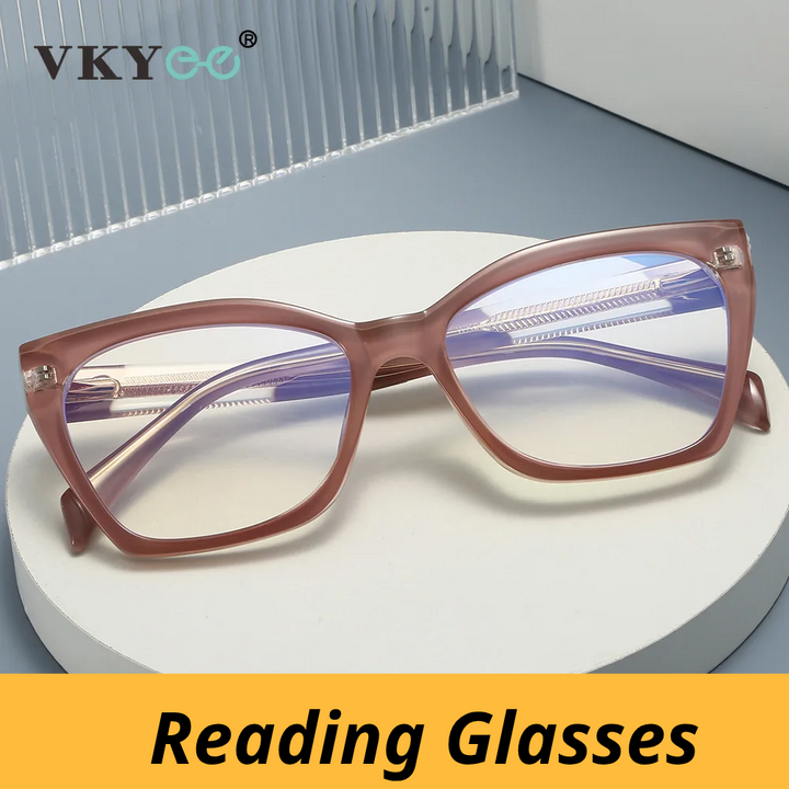 Vicky Women's Full Rim Butterfly Tr 90 Alloy Reading Glasses 582008