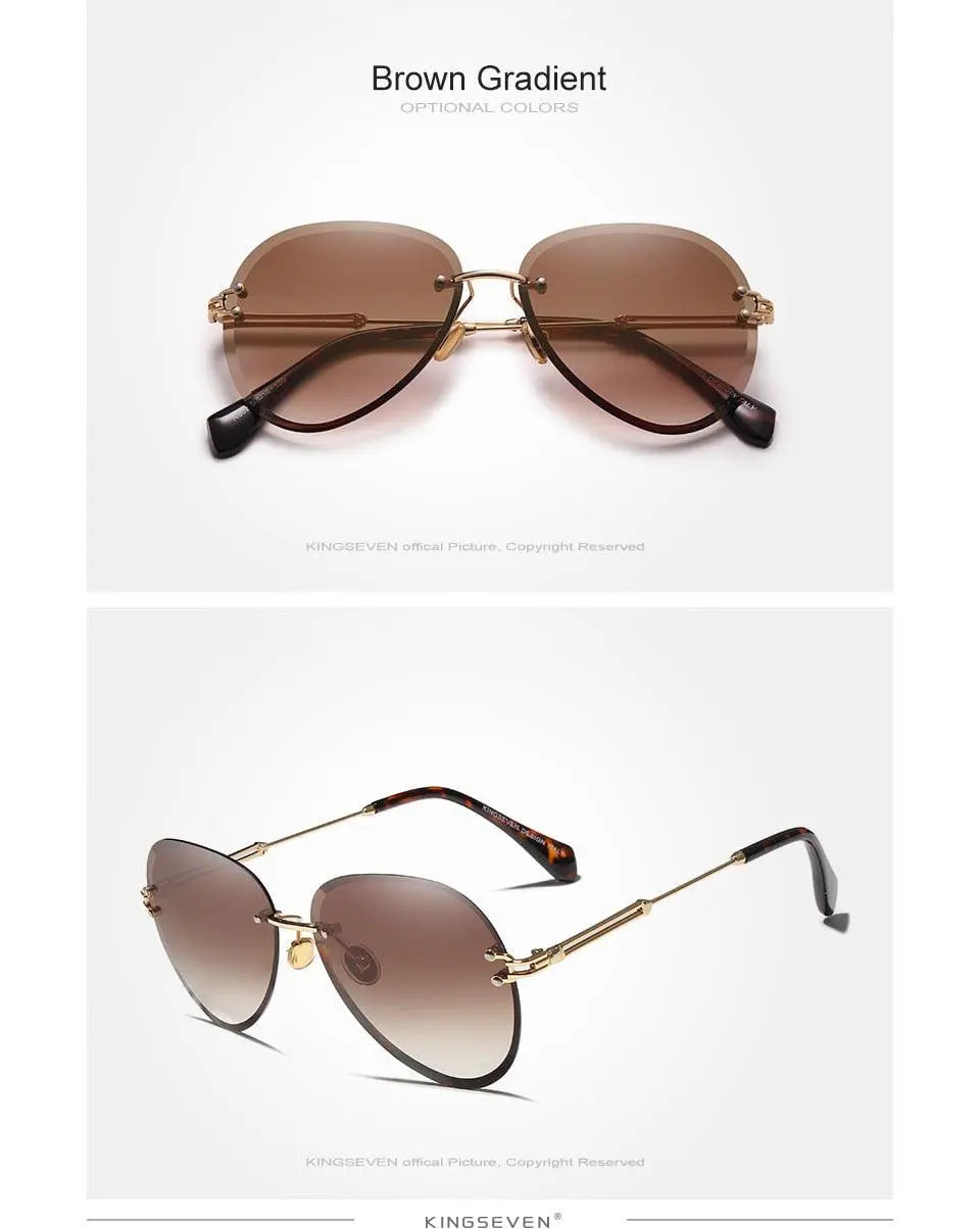 Kingseven Rimless Women Sunglasses Gradient N802Ns — view 13 | KingSeven at FuzWeb