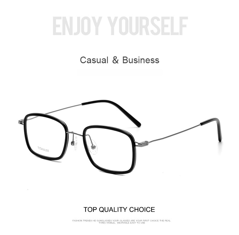 Krasivyy Unisex Full Rim Square Acetate Titanium Eyeglasses 16046 — view 1 | Krasivyy at FuzWeb