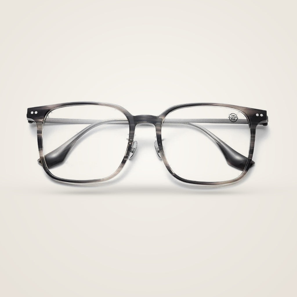 Aror Men's Full Rim Square Acetate Titanium Eyeglasses JMM96RX — view 2 | Aror at FuzWeb