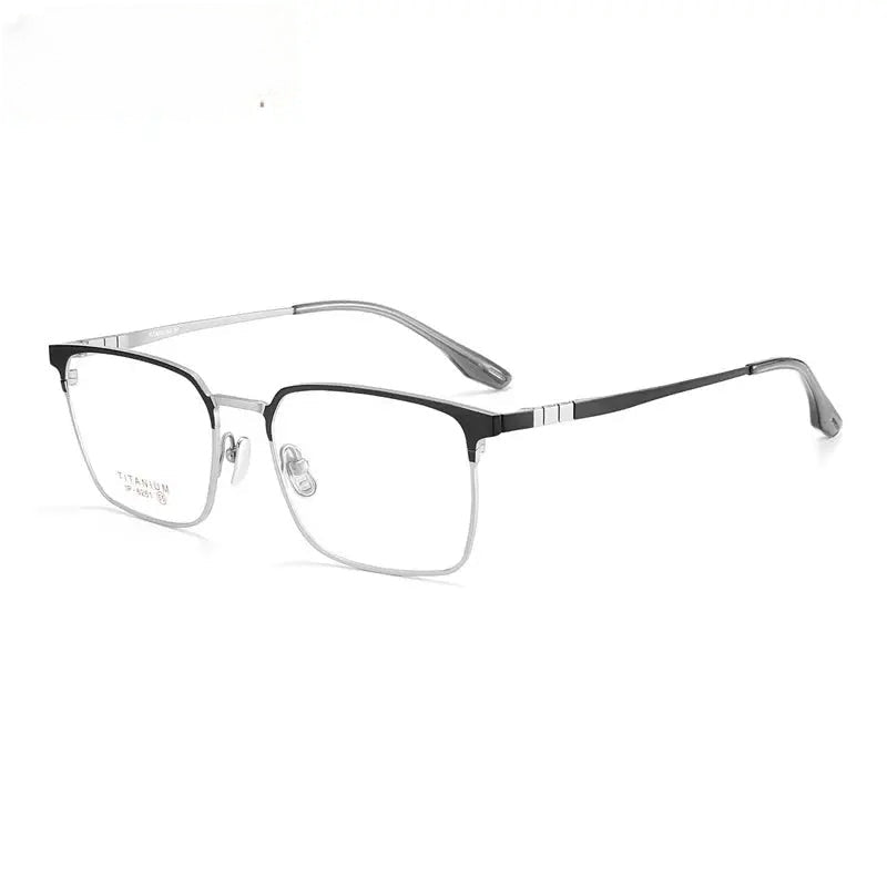 Chashma Ottica Unisex Full Rim Square Titanium Eyeglasses 976261 FuzWeb