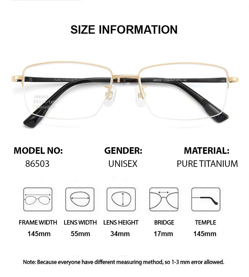 Chashma Ochki Unisex Semi Rim Square Titanium Eyeglasses 986503 — view 1 | Chashma Ochki at FuzWeb