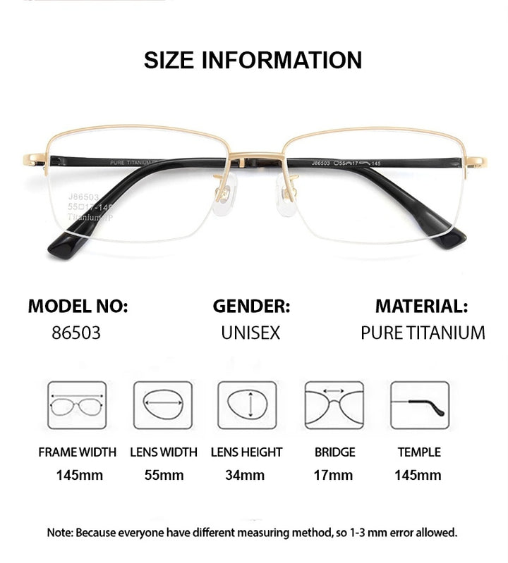 Chashma Ochki Unisex Semi Rim Square Titanium Eyeglasses 986503 — view 1 | Chashma Ochki at FuzWeb