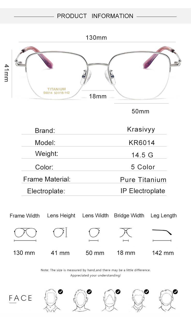 Krasivyy Womens Semi Rim Polygon Square Titanium Eyeglasses 36014 — view 2 | Krasivyy at FuzWeb