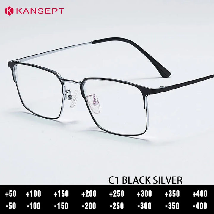 Kansept Unisex Full Rim Square Titanium Frames 202300 FuzWeb