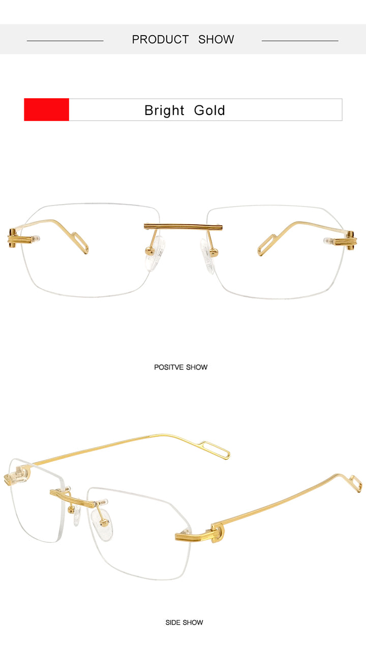 Krasivyy Unisex Rimless Polygon Square Titanium Eyeglasses 1620 — view 9 | Krasivyy at FuzWeb