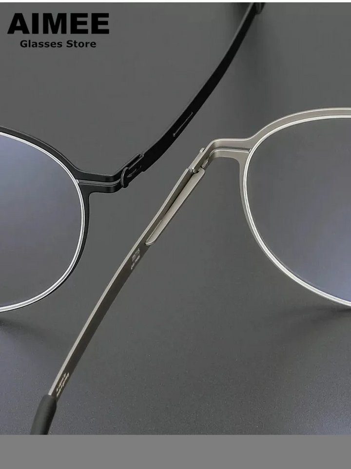 Aimee Women's Full Rim Round Square Screwless Steel Eyeglasses 202019