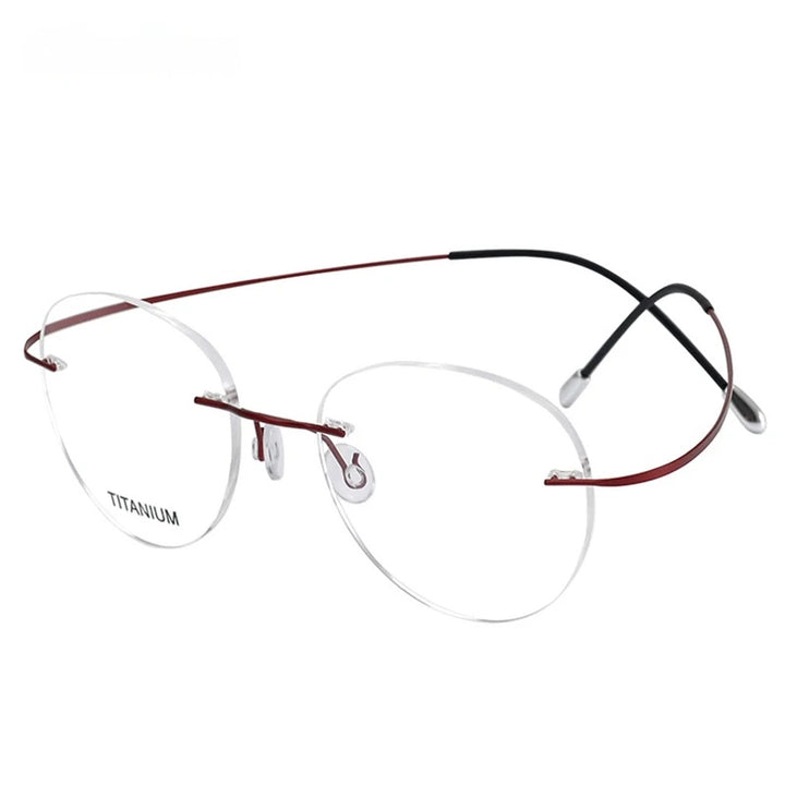 Chashma Ochki Unisex Rimless Round Titanium Eyeglasses 16017 — view 12 | Chashma Ochki at FuzWeb