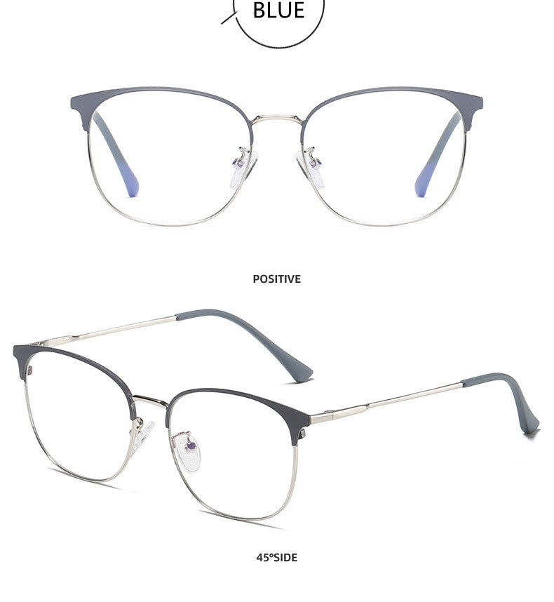 Kocolior Unisex Full Rim Square Acetate Alloy Brow Line Eyeglasses 9123.