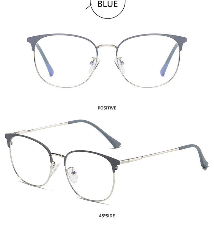 Kocolior Unisex Full Rim Square Acetate Alloy Brow Line Eyeglasses 9123.