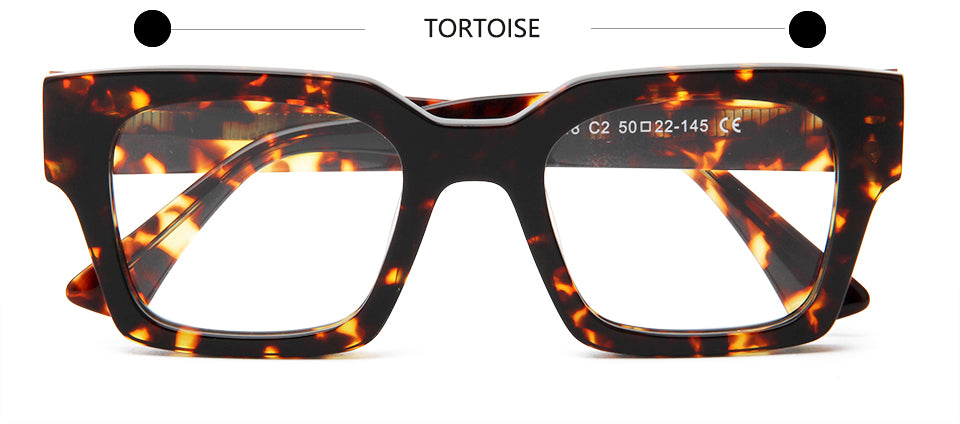 Esnbie Unisex Full Rim Square Brow Line Thick Acetate Eyeglasses 230581.