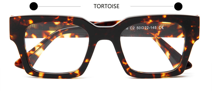 Esnbie Unisex Full Rim Square Brow Line Thick Acetate Eyeglasses 230581.