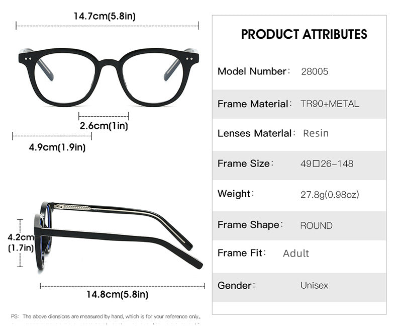Kocolior Unisex Full Rim Oval Tr 90 Photochromic Reading Glasses 28005 — view 2 | Kocolior at FuzWeb