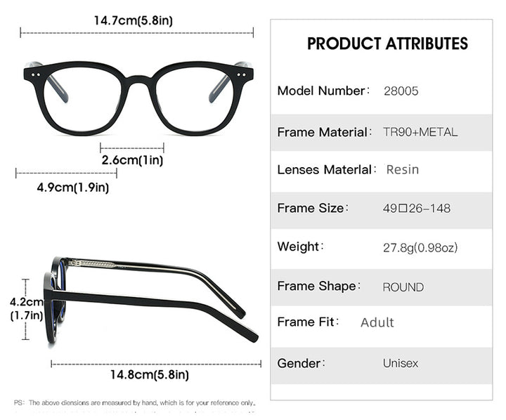 Kocolior Unisex Full Rim Oval Tr 90 Photochromic Reading Glasses 28005 — view 2 | Kocolior at FuzWeb