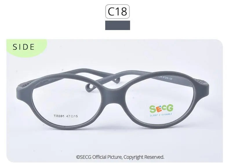 SecgsUnisex Childrens Full Rim Oval Tr 90 Titaniume Eyeglasses Tr691 — view 18 | Secg at FuzWeb