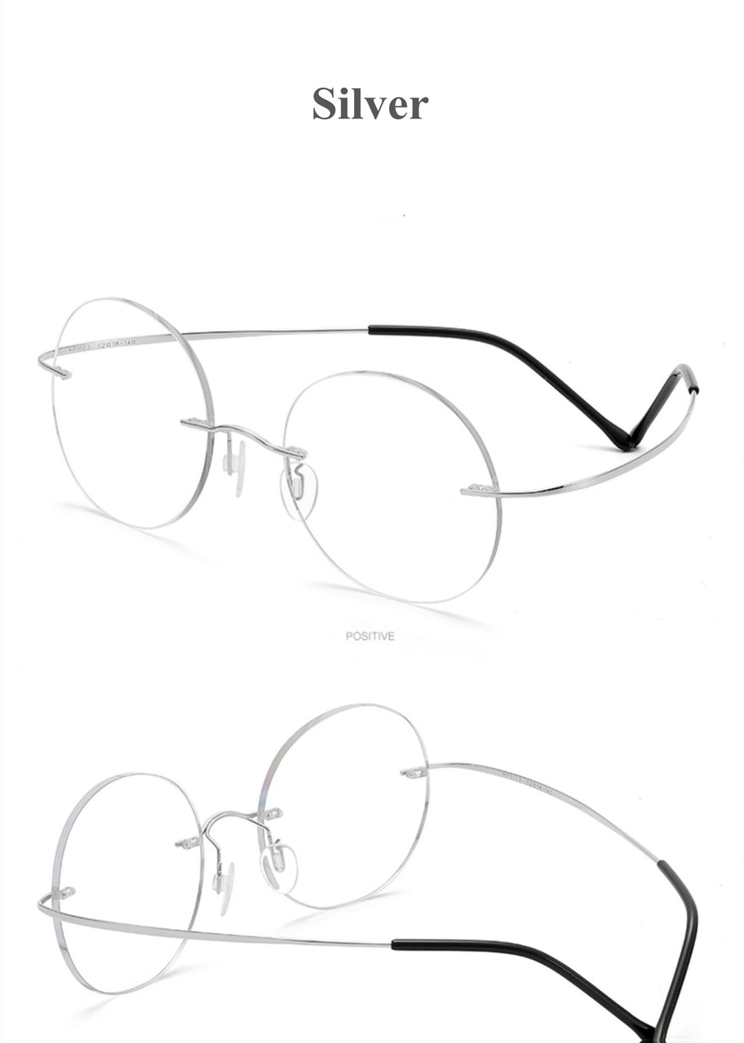 Chashma Unisex Rimless Round 2g Titanium Eyeglasses 6074 — view 3 | Chashma at FuzWeb