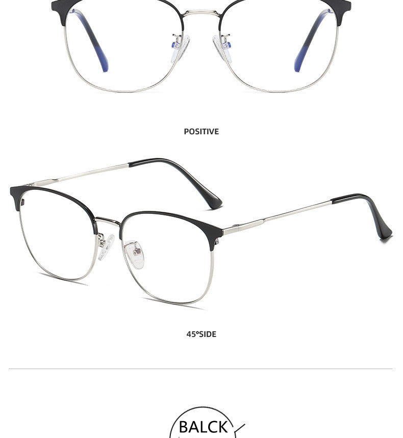Kocolior Unisex Full Rim Square Acetate Alloy Brow Line Eyeglasses 9123.