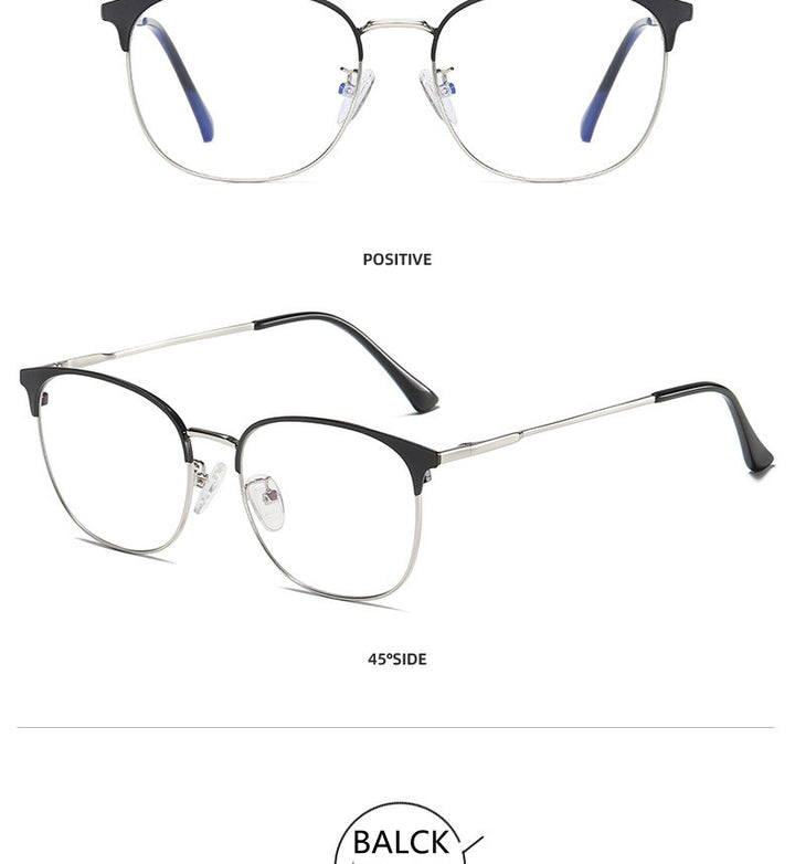 Kocolior Unisex Full Rim Square Acetate Alloy Brow Line Eyeglasses 9123.