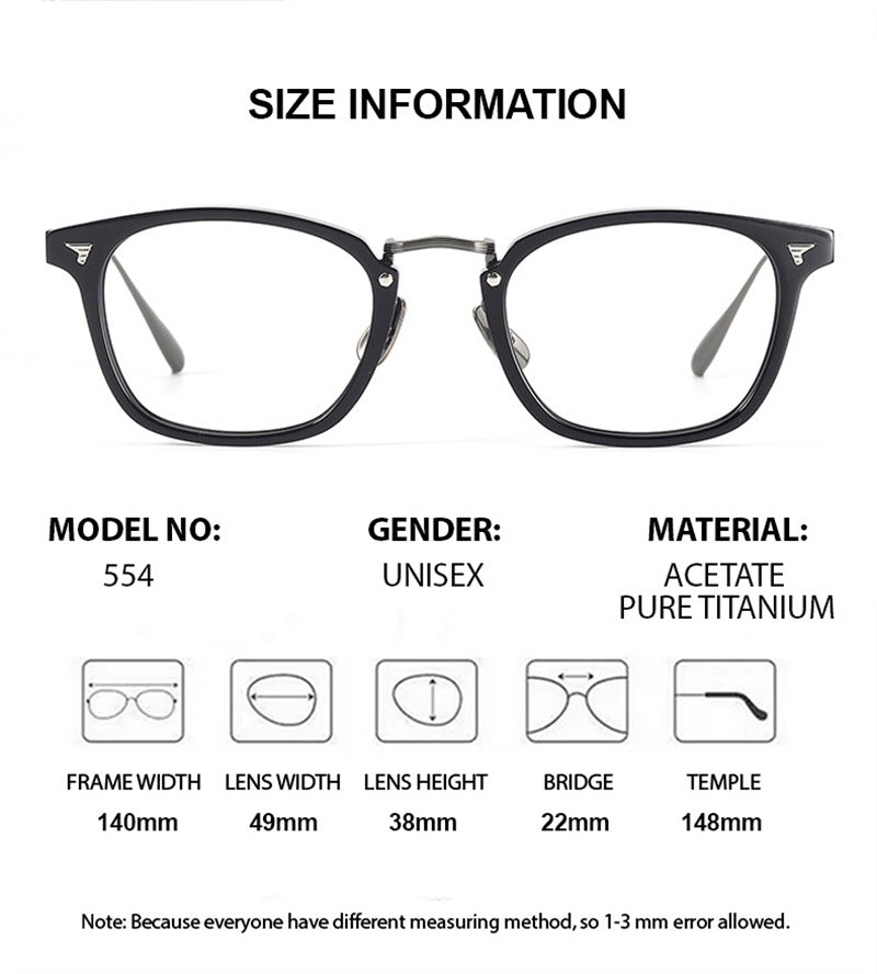 Chashma Ochki Unisex Full Rim Square Acetate Titanium Eyeglasses 881554 — view 1 | Chashma Ochki at FuzWeb