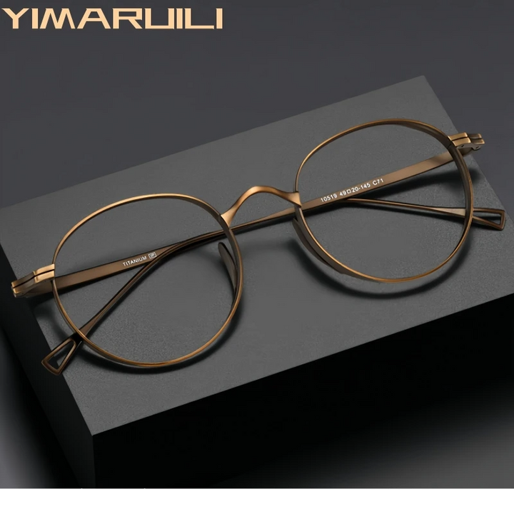 Yimaruili Women's Full Rim Oval Round Titanium Eyeglasses 610519