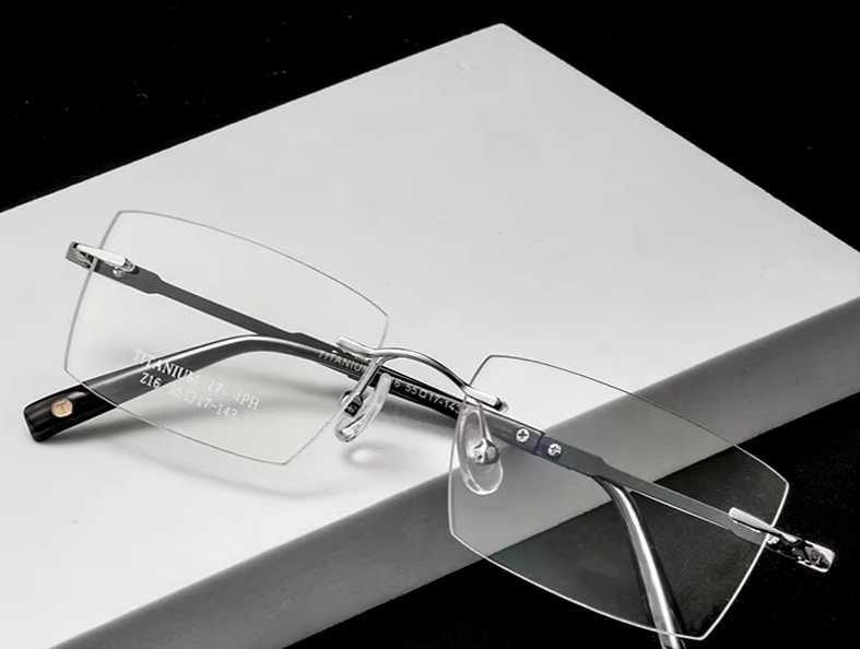 Handoer Unisex Rimless Square Titanium Eyeglasses 2616 Rimless Handoer   