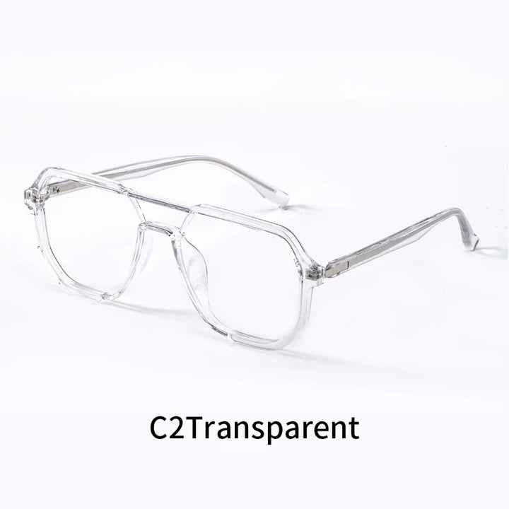 Xbora Unisex Full Rim Square Double Bridge Tr 90 Alloy Eyeglasses 7246.