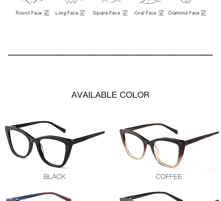Hotochki Womens Full Rim Cat Eye TR-90 Resin Acetate Frame Eyeglasses Z508 — view 17 | Hotochki at FuzWeb