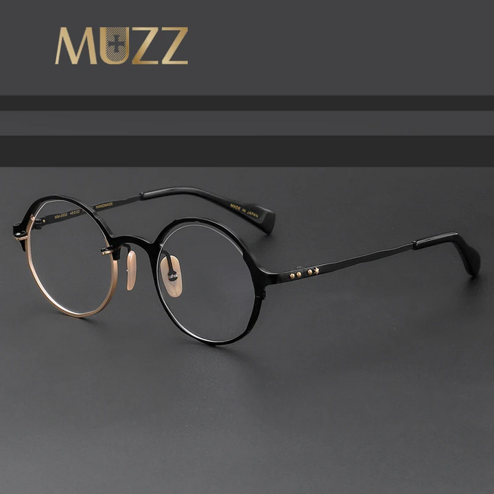 Muzz Unisex Full Rim Round Titanium Eyeglasses 370052