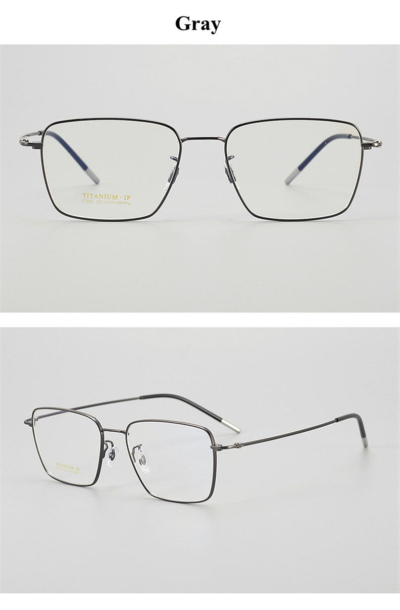 Chashma Ottica Mens Full Rim Polygon Square Titanium Eyeglasses 760036 — view 2 | Chashma Ottica at FuzWeb