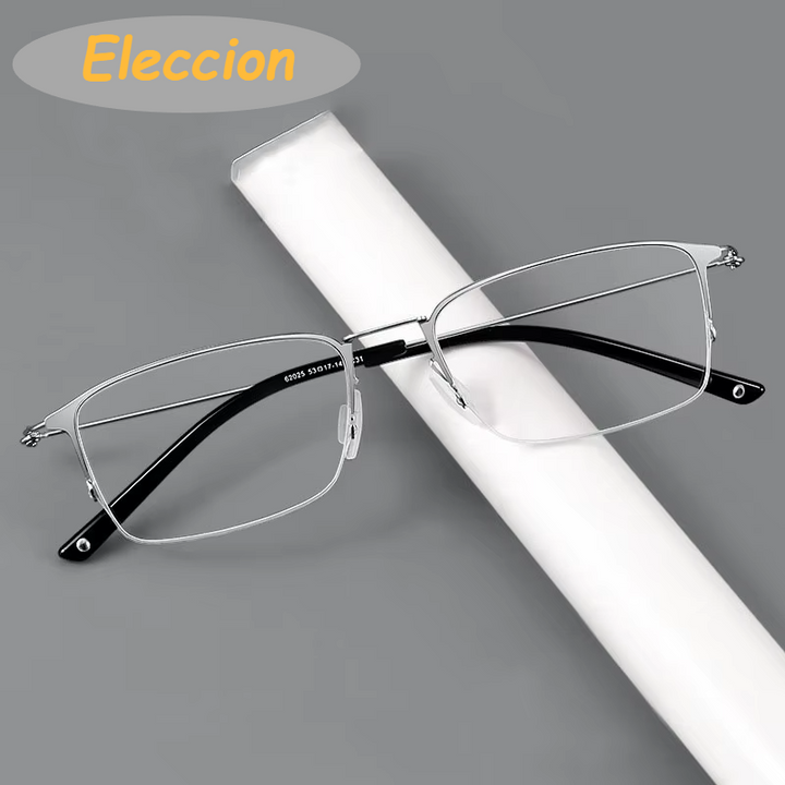 Eleccion Unisex Semi Rim Square Screwless Titanium Eyeglasses 64295